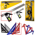 Red 7-inch metal combination angle ruler and double-sided metric base ruler set for civil surveying