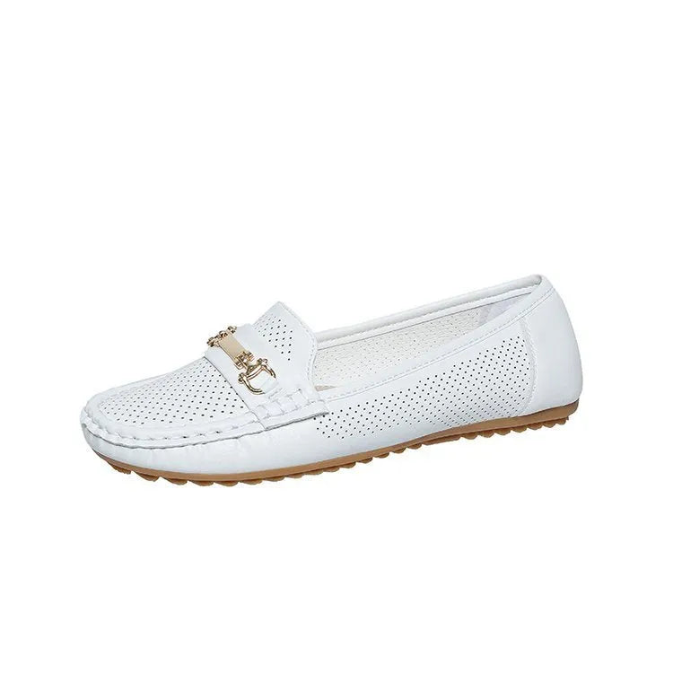 Women's plus size flat casual shoes in white, black, or khaki artificial PU.