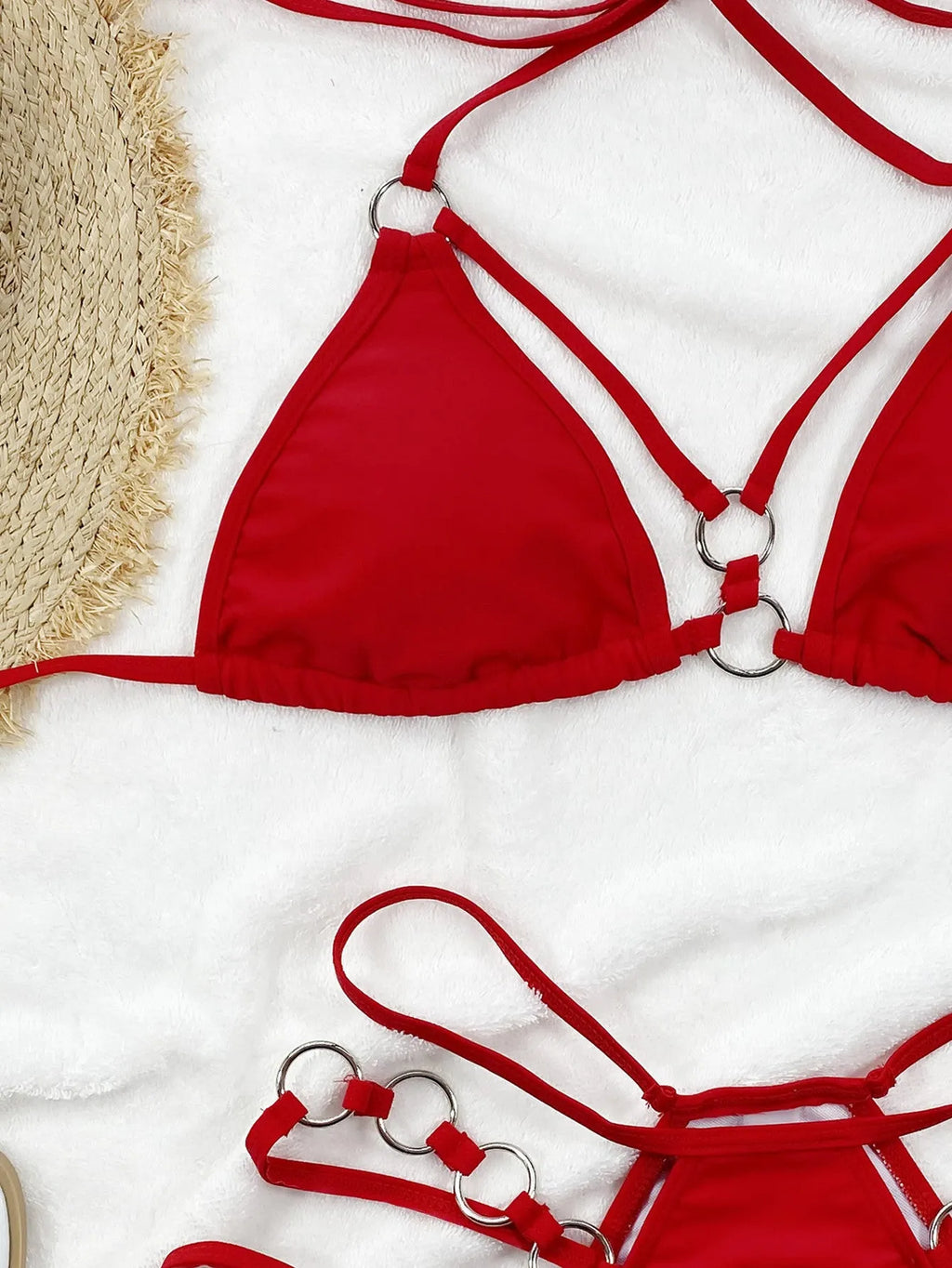 Women's separated bikini swimwear set with shorts in nylon fabric