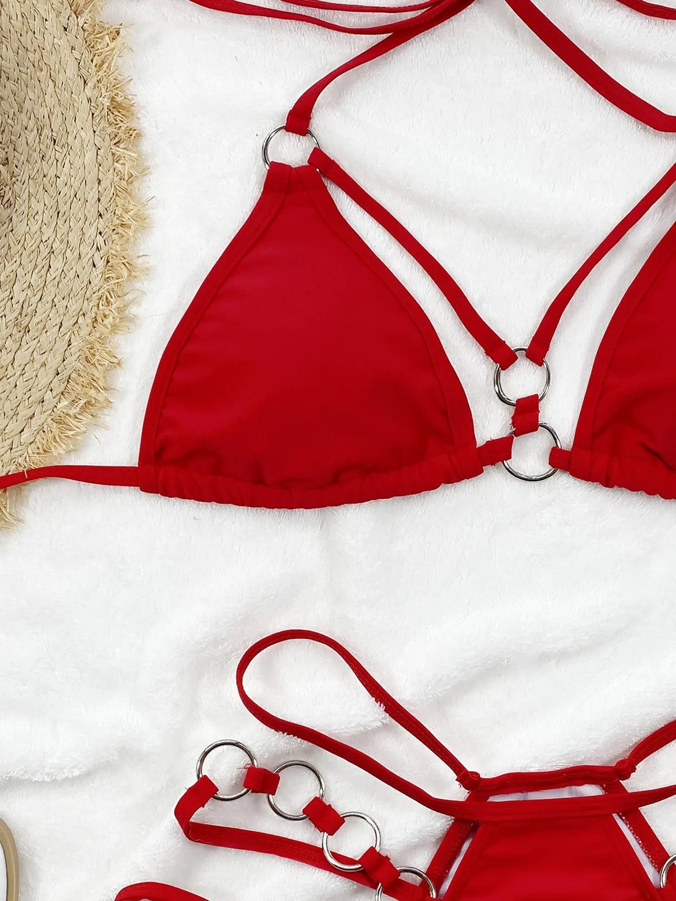 Women's separated bikini swimwear set with shorts in nylon fabric