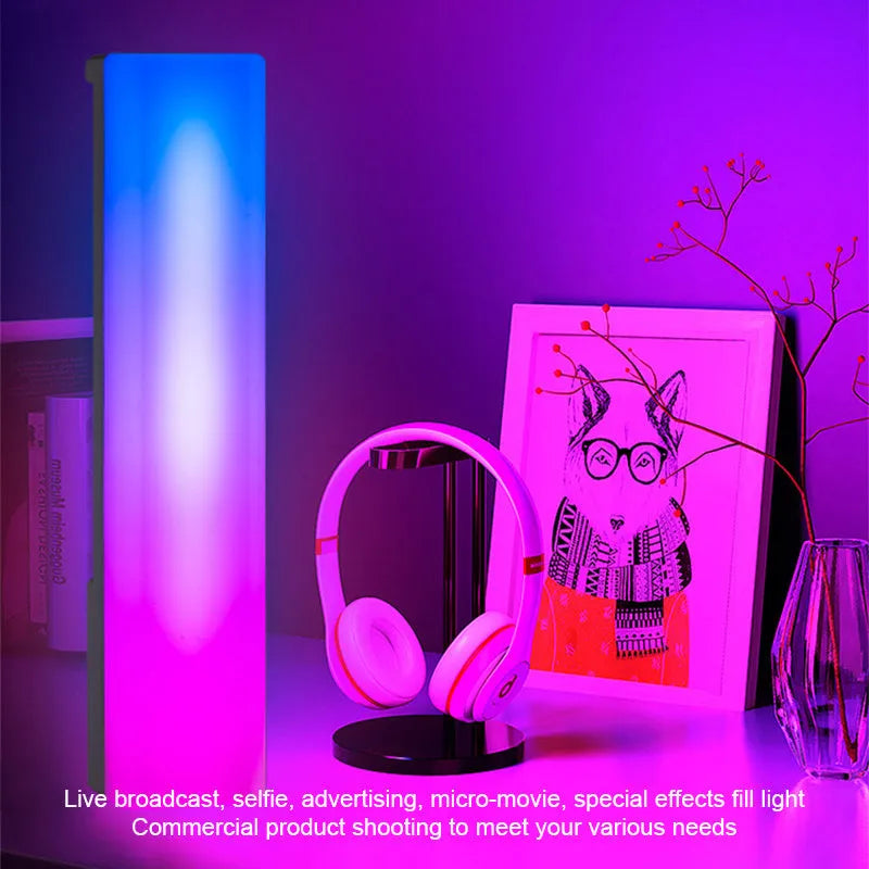 3D RGB voice-activated rhythm light pick-up table top ambiance lamp with cross-border white shell