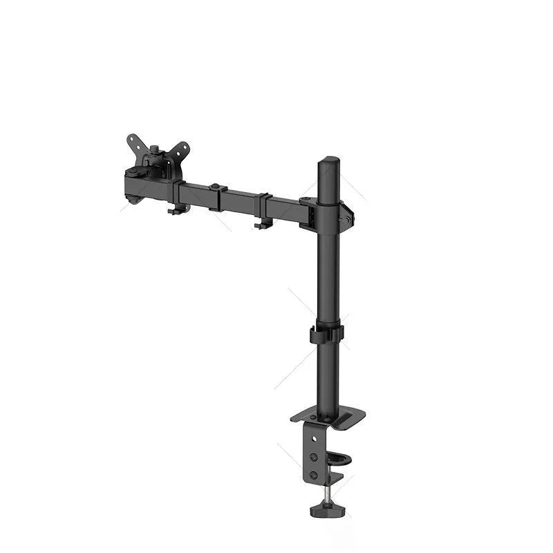 Silver computer monitor lifting rotating bracket on a desk for 13 to 32 inch screens