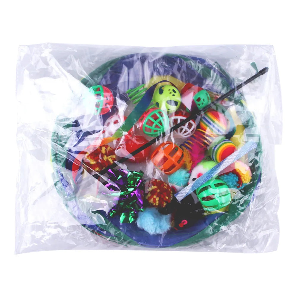 Plastic cat tunnel toy set showing enclosed channel design for pet play