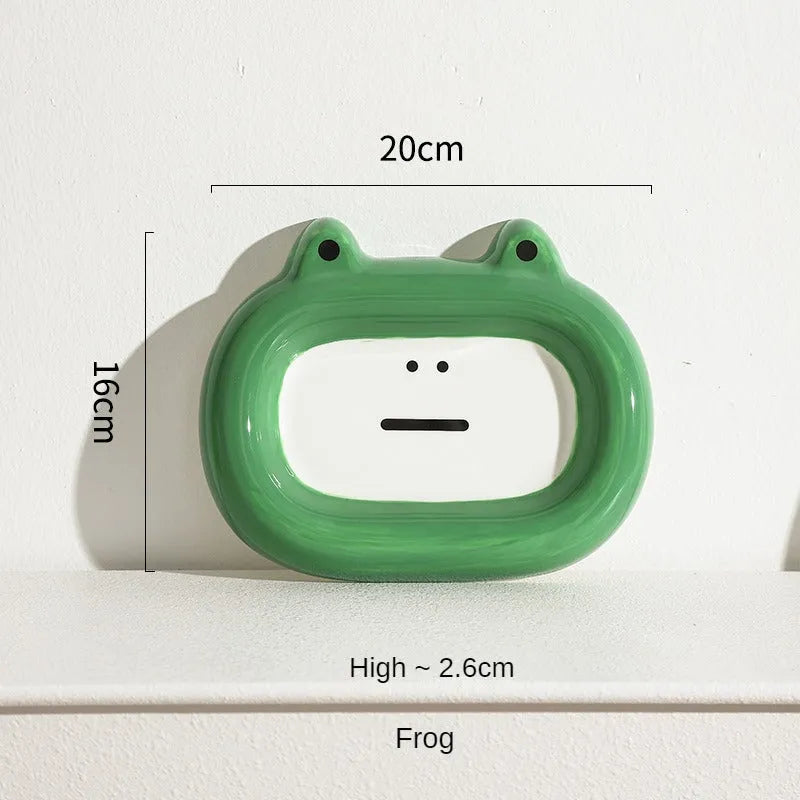 12cm ceramic pet food bowl with an animal-themed design such as a frog, panda, or pig.