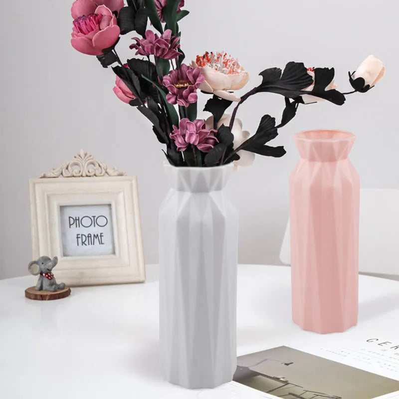 Green gray pink white drop-resistant melamine plastic vase with 7.2cm base diameter