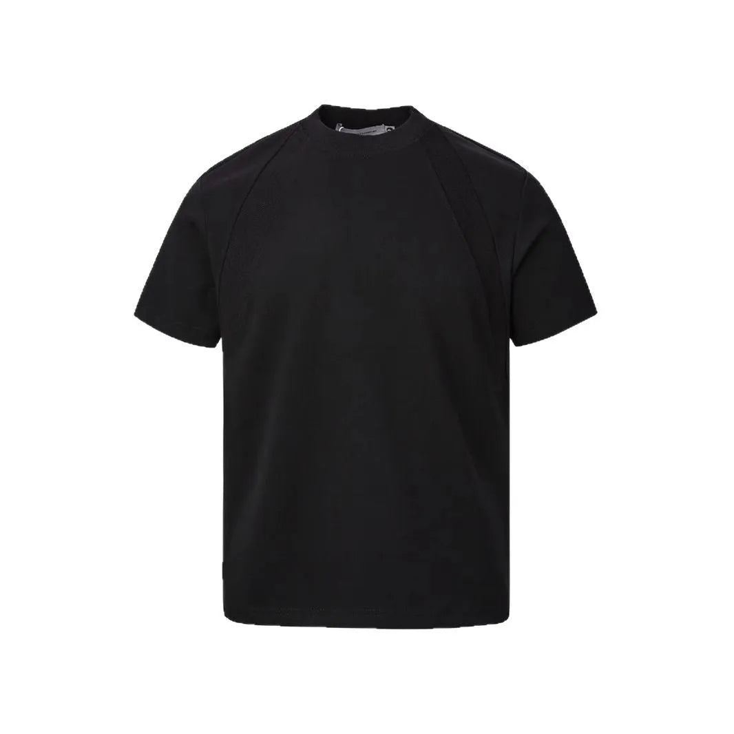 Loose fit black short sleeve casual top made from polyester fabric.
