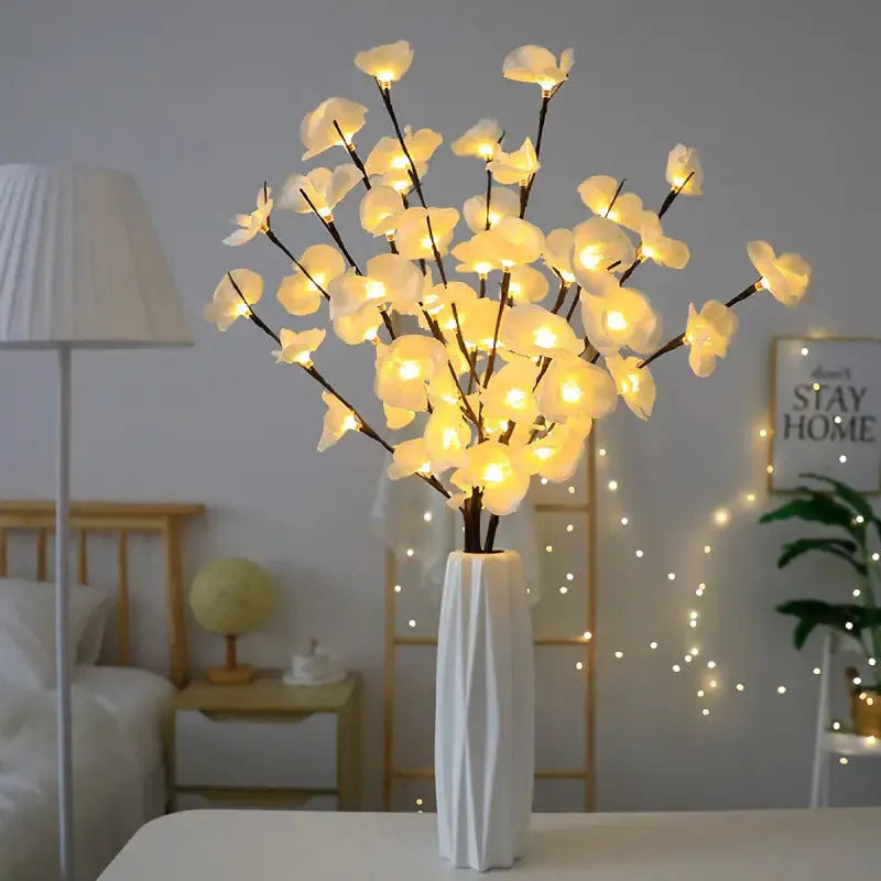 65cm LED phalaenopsis branch decorative light in pink colour with battery compartment