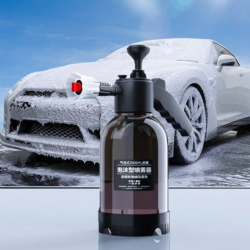 Black 2L foam watering can hand-held sprayer with nozzle accessories for car washing and plant care