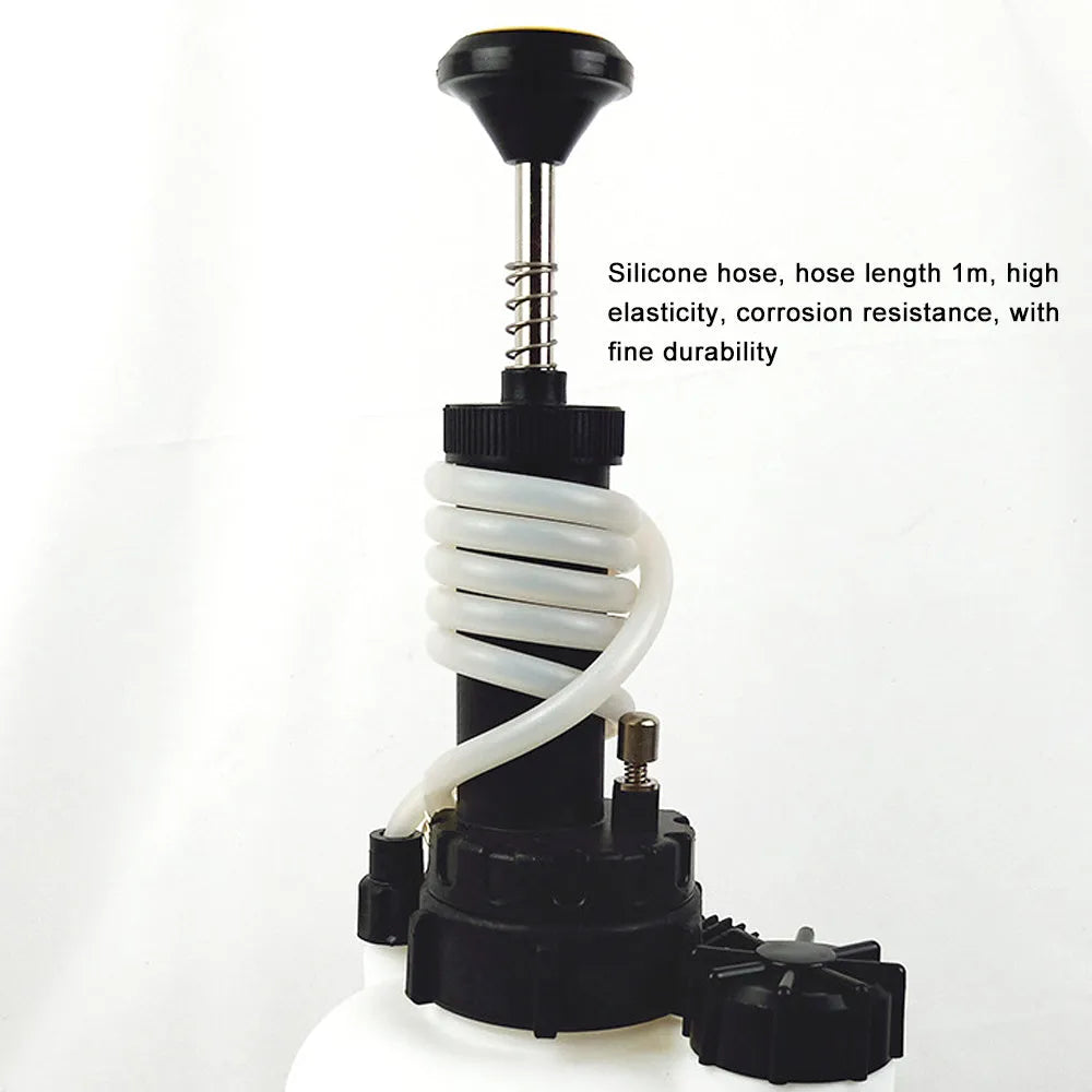 White 3L brake fluid reservoir tool for car brake servicing with copper, iron, and plastic construction