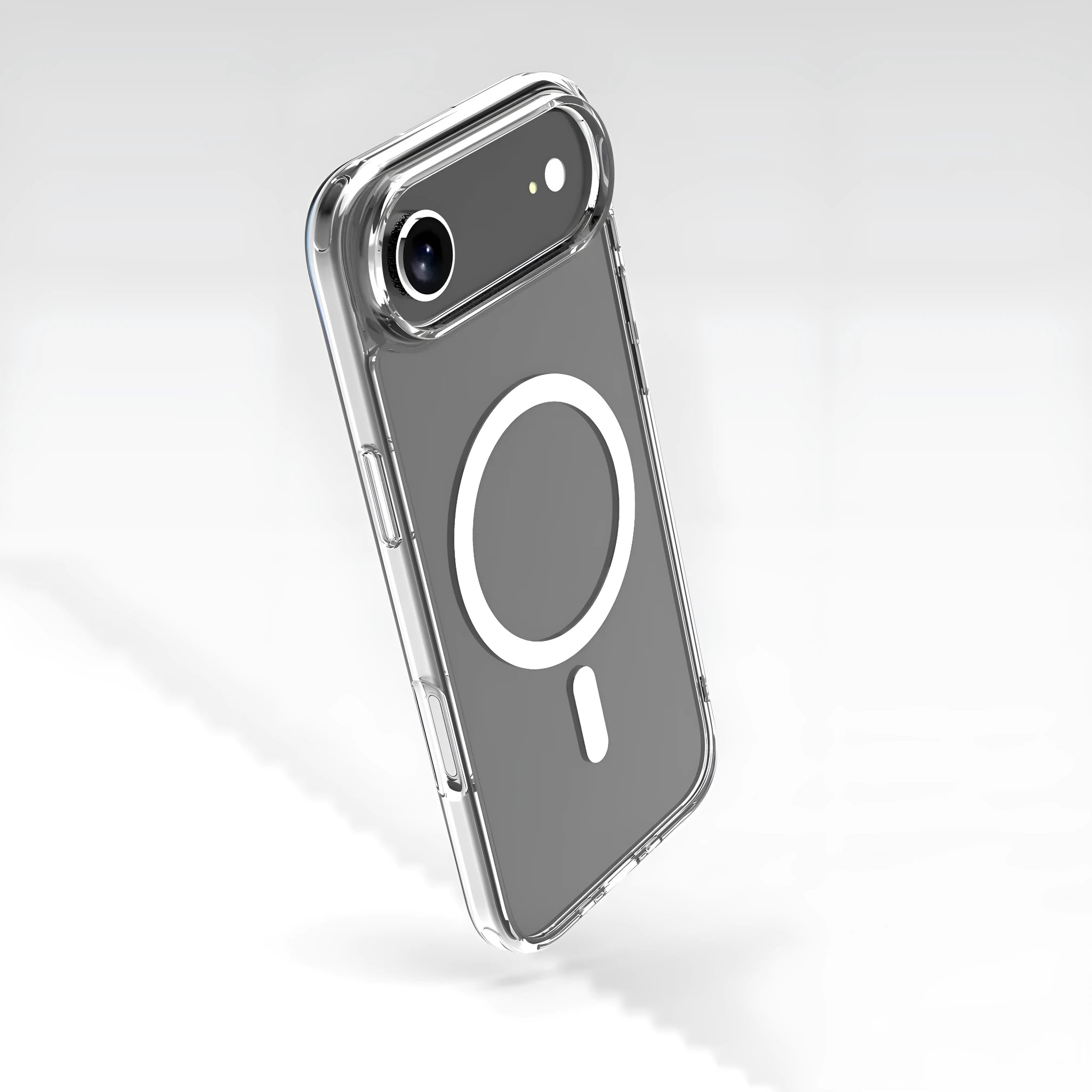 Transparent magnetic iPhone 17 AIR phone case showing TPU composite construction