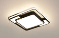 Square white nordic style LED ceiling lamp with iron and PVC construction