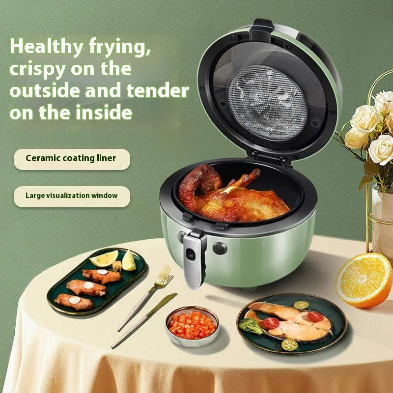 8 litre mechanical button air fryer oven with visible cooking window