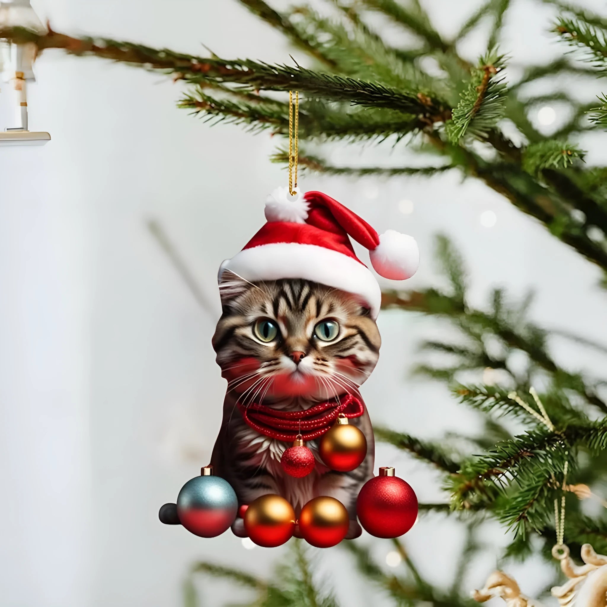 Christmas creative kitty car hanging ornament in acrylic material for vehicle interior decoration