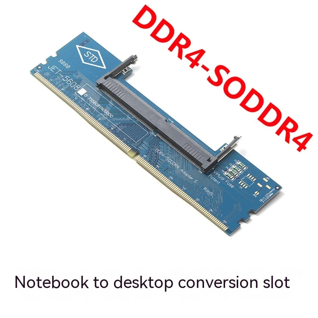 DDR4 laptop to desktop memory adapter card with included memory stick on anti-static bag