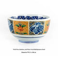 Japanese style 4-inch ceramic bowl with peony retro design in gold colour