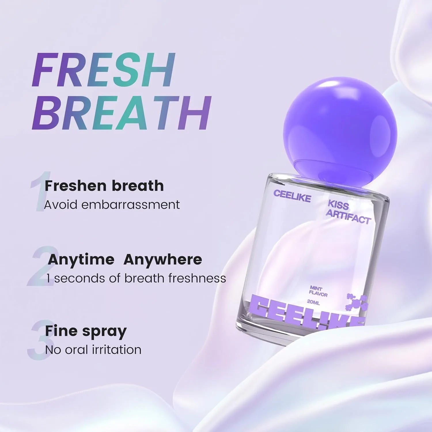 20ml portable oral spray bottle with probiotic hydration formula for body care