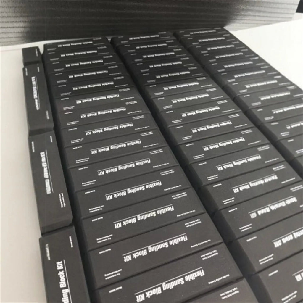 7 black EVA frosted metal blocks for engraving and marking applications