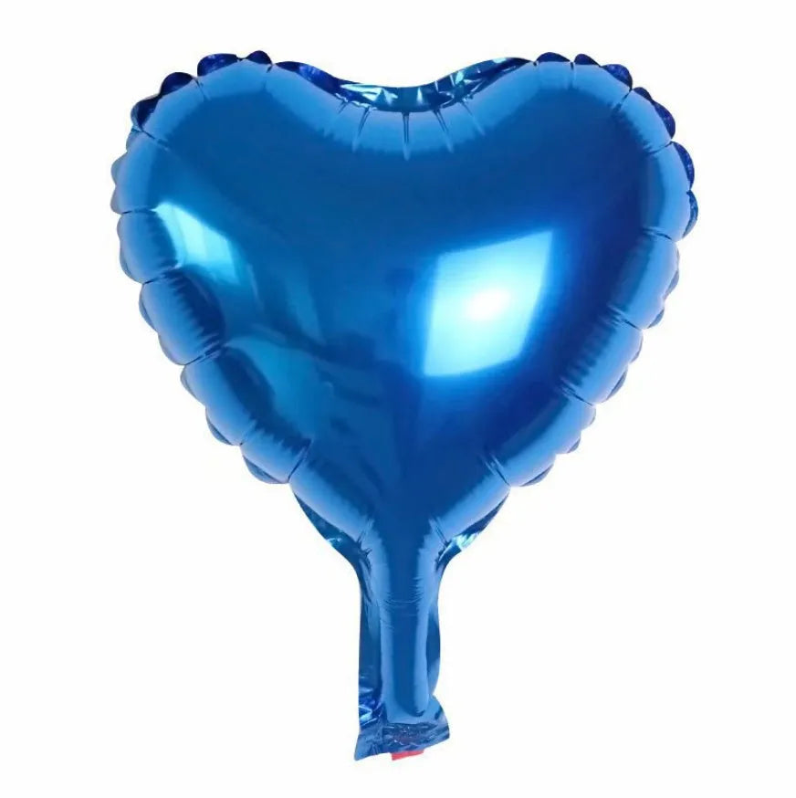 Five peach heart-shaped aluminium foil balloons in sparkling colours for party decoration