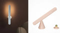 Geometric USB desk lamp with magnetic suction base for wall mounting in white colour