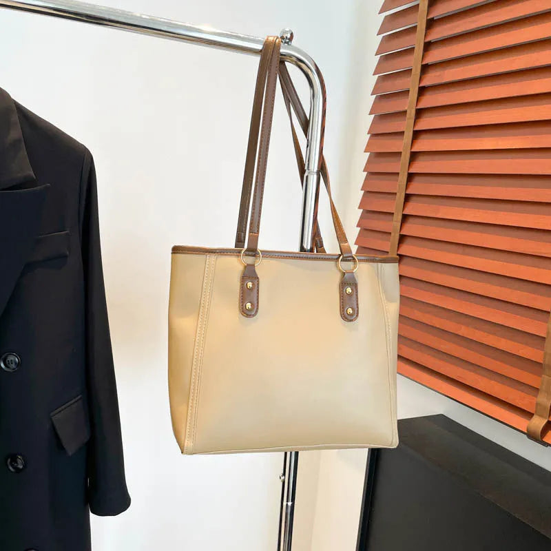 Korean style horizontal square shoulder underarm bag in PU material with sandwich pocket design