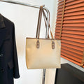 Korean style horizontal square shoulder underarm bag in PU material with sandwich pocket design