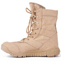Yulong summer tactical desert combat boots in black and sand colours for outdoor climbing and hiking.