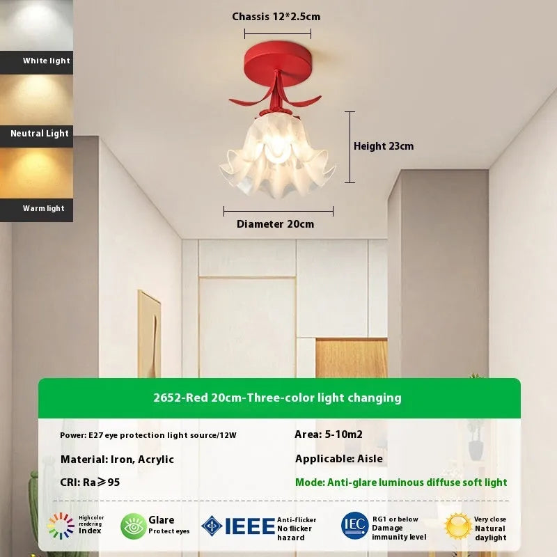 Cream coloured LED aisle light with Linglan flower pattern and modern simple design for corridor installation