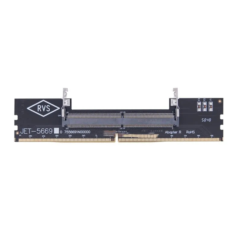 DDR4 laptop to desktop memory adapter card with included memory stick on anti-static bag
