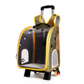 Transparent folding pet trolley bag with Oxford cloth construction in blue colour
