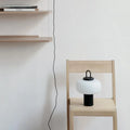 Japanese minimalist glass bedside table lamp with warm light and UK plug option