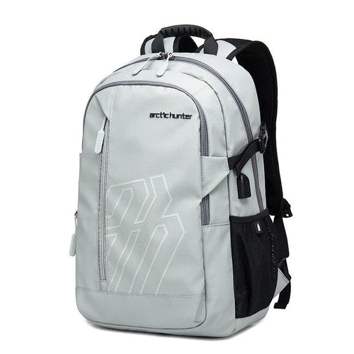18 inch casual computer backpack with plaid pattern and curved shoulder strap in multiple colour options
