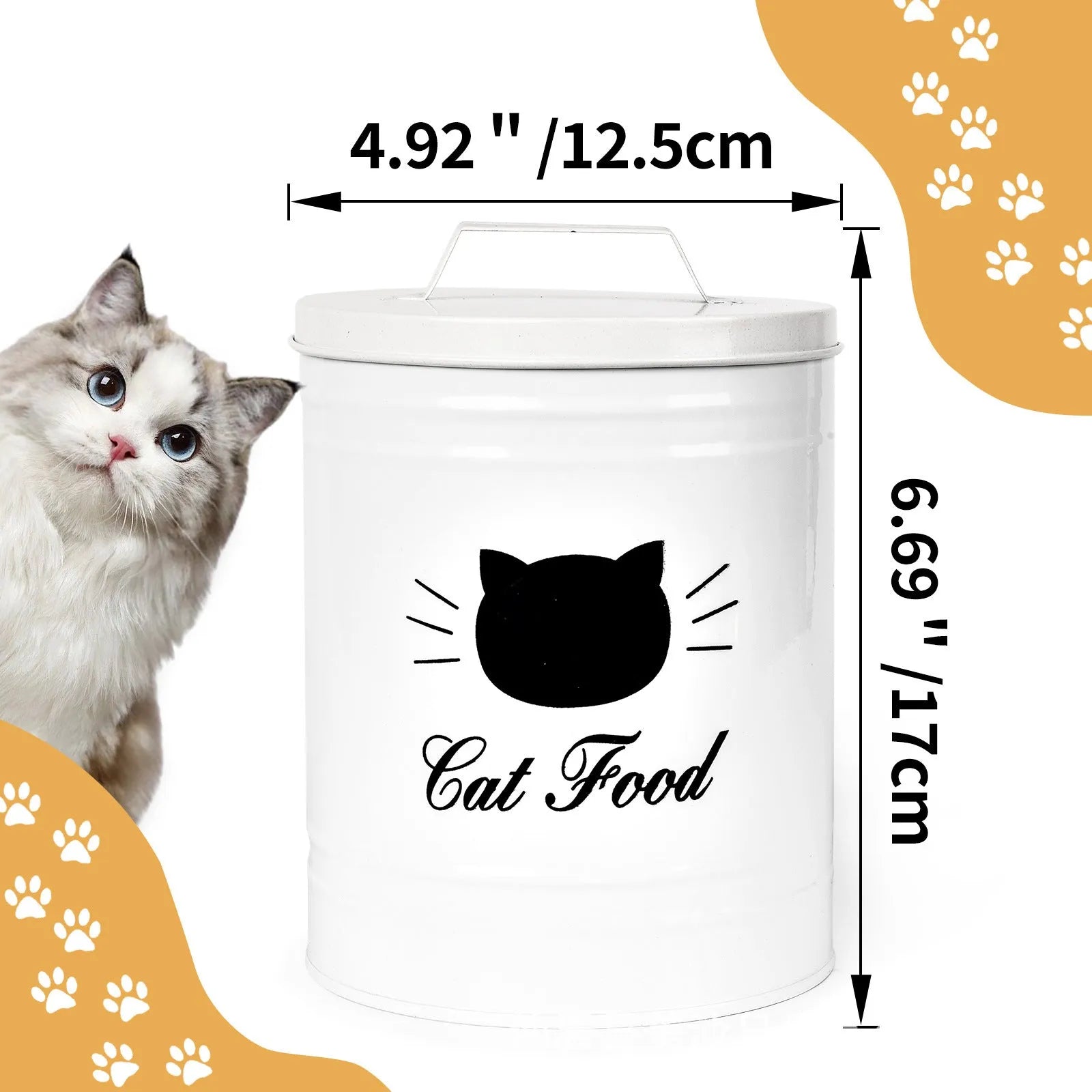 Round iron sheet moisture-proof storage container with 301-500ml capacity for pantry organisation