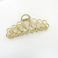 Large gold alloy hair clip with tassel decoration for updo hairstyles