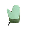 Right hand pet hair removal glove in dark blue, light green or yellow for cat and dog grooming