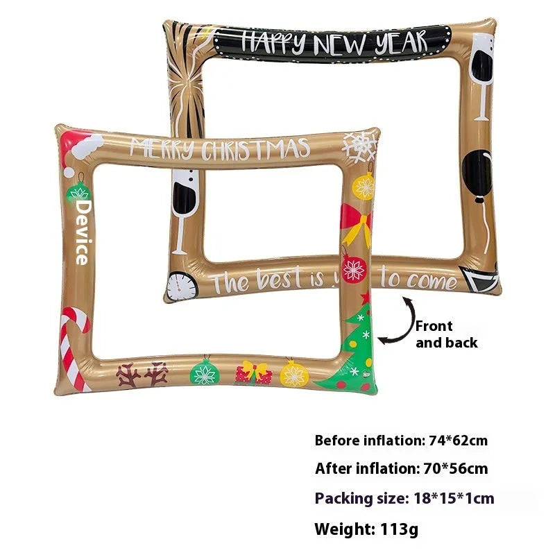 Christmas inflatable PVC photo frame for holiday parties and photo booths