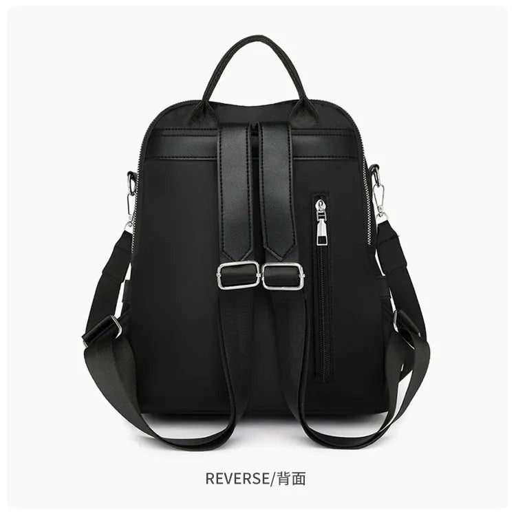 Simple commute backpack in soft PU material with three-dimensional pockets and urban design