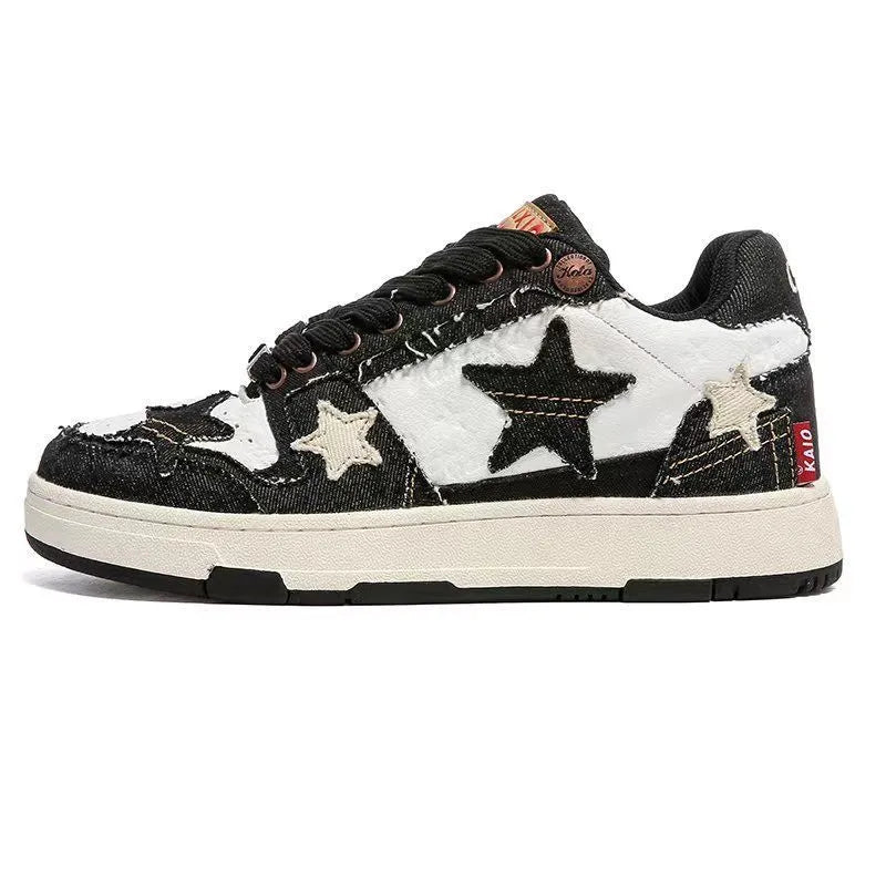 West Lake dragon well tea coloured leather platform running shoes with a round toe and lace-up front.