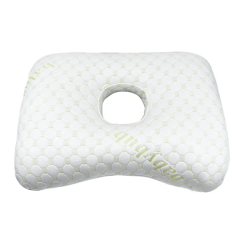 Beauty salon single hole ear pillow for face down treatments, shown in a colour option with detachable cover.