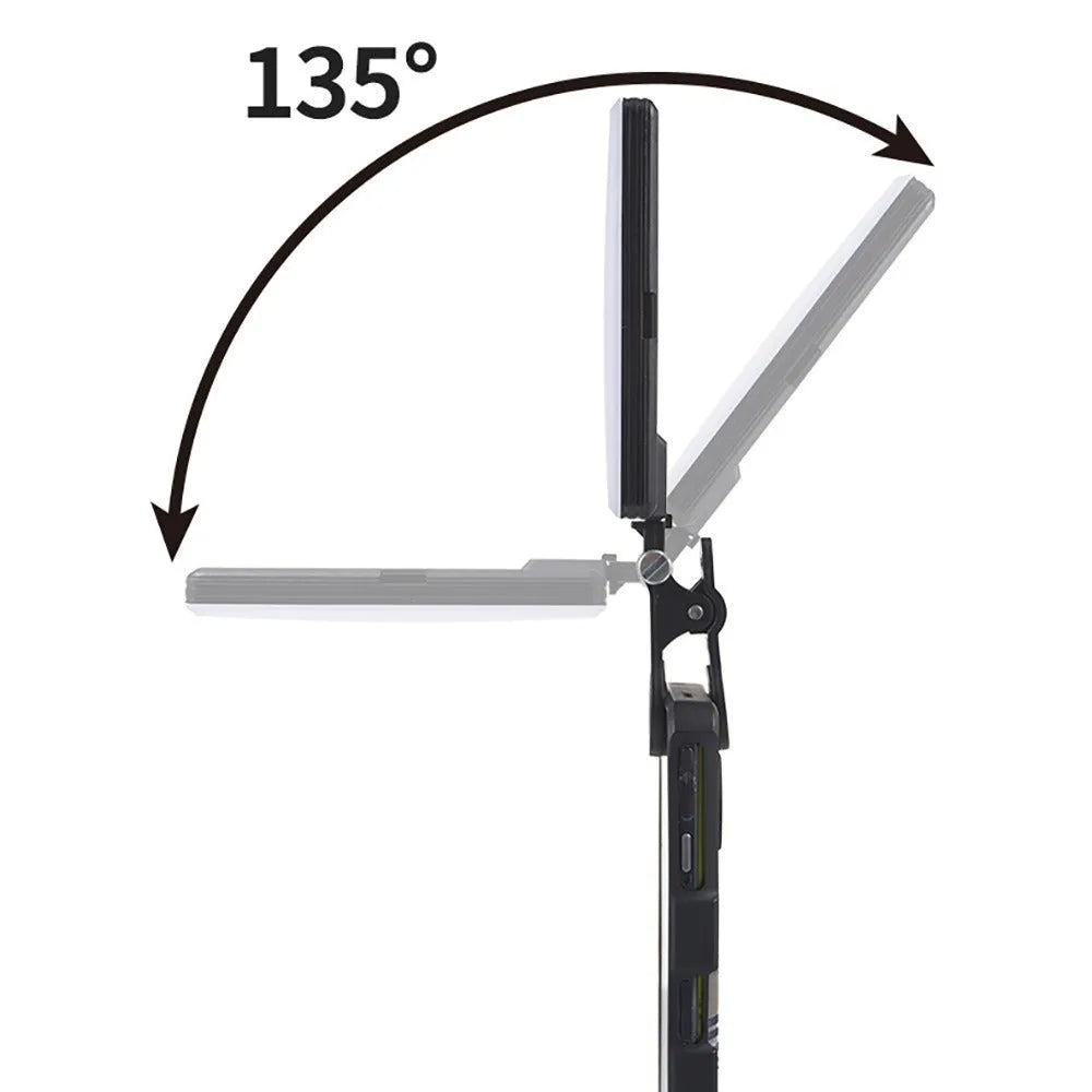 VL series pocket LED fill light with clip attached to a smartphone for photography.