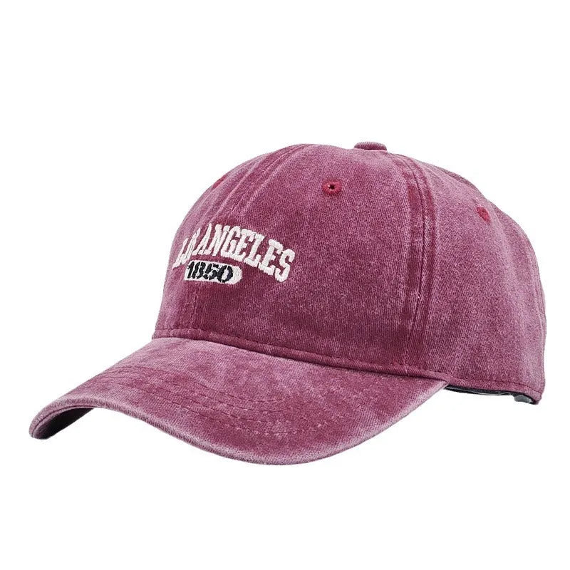 Acrylic personalised distressed letters embroidered peaked cap with conical retro crown