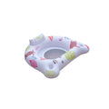 White luminous U-shaped inflatable pool float showing adult seating design on water