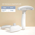 Stainless steel double row pet grooming comb for dogs in azure light blue colour