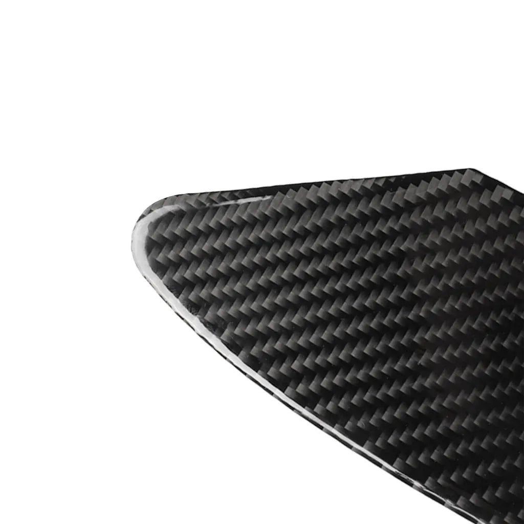 Carbon fibre textured sticker for car USB charging port panel with 3M adhesive backing.