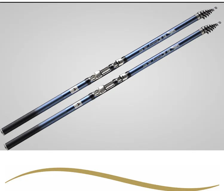 Full carbon rock fishing rod in blue with 6 sections for sea fishing