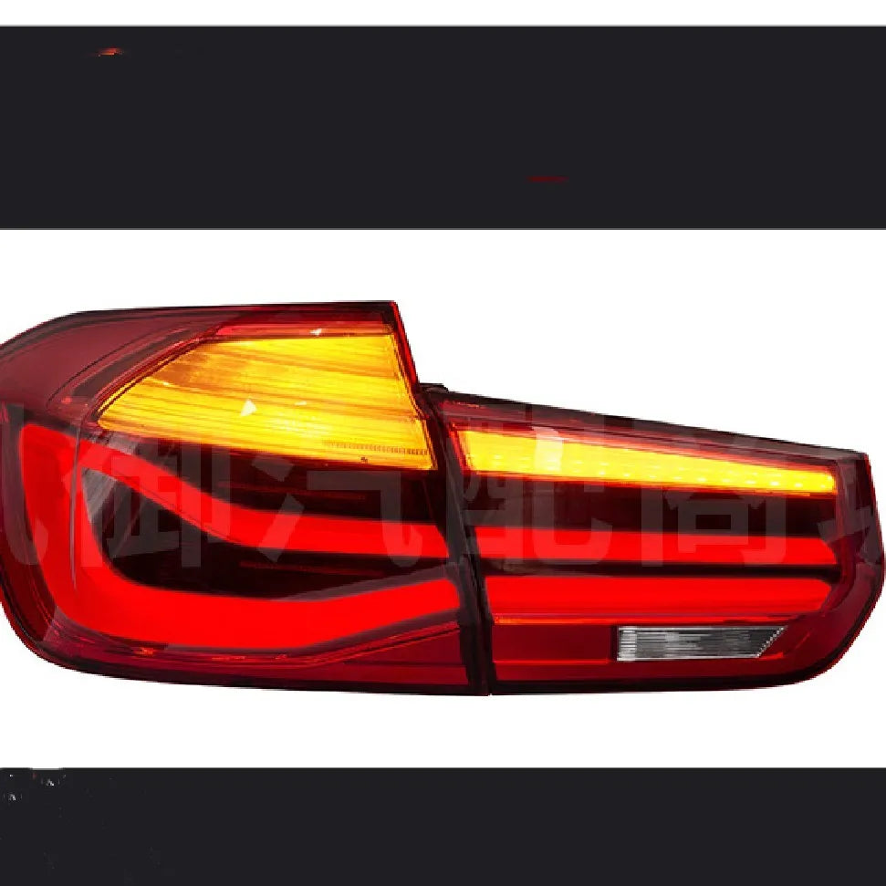 BMW 3 Series tail light assembly with streamer steering LED pattern in red or smoked black options