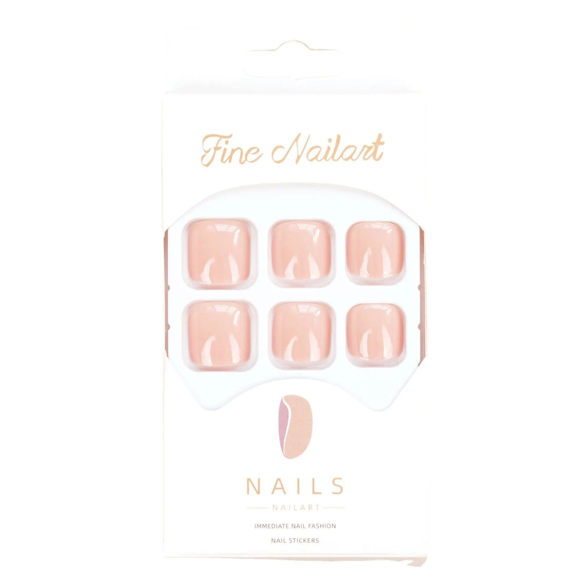 Finished plastic toe nail stickers in J-52 skin colour with adhesive glue for cosmetic application