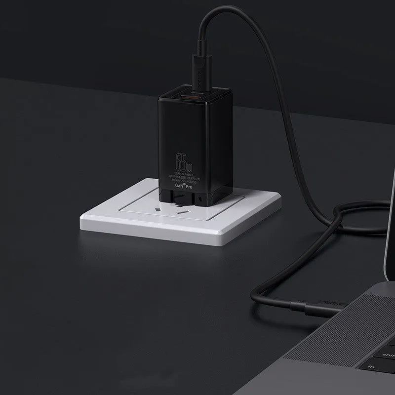 White multi-port car charger with USB and Type-C interfaces for vehicle charging