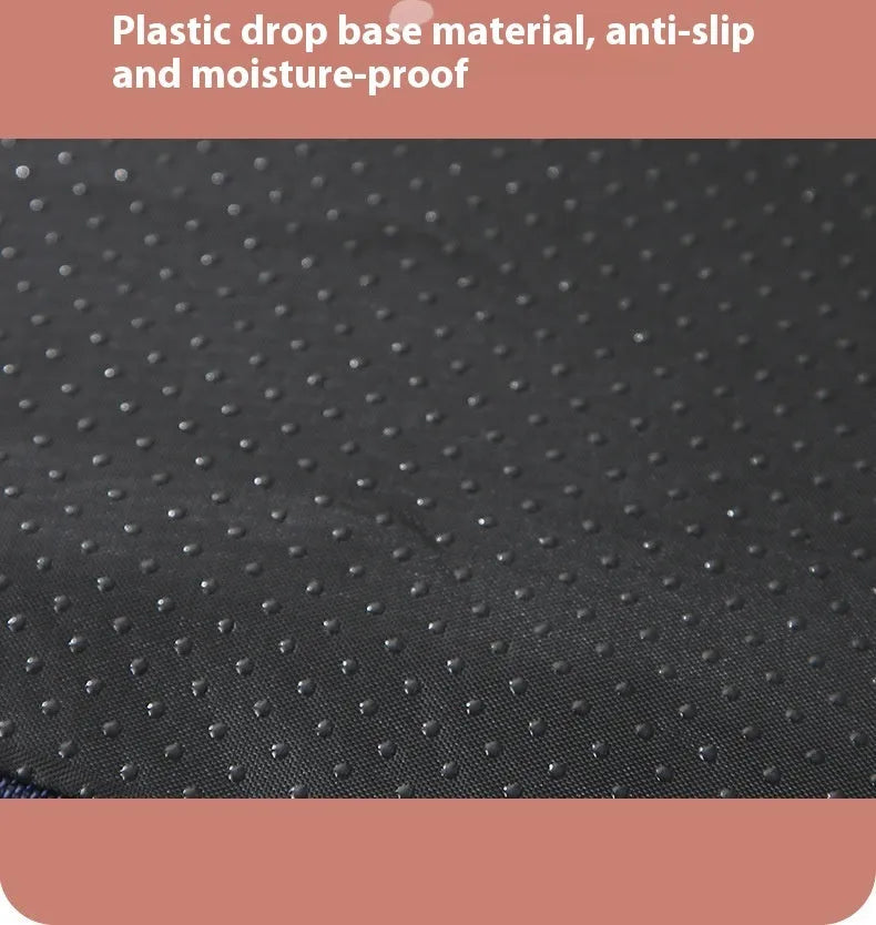 Removable washable memory sponge dog mat in brown, showing size and texture.