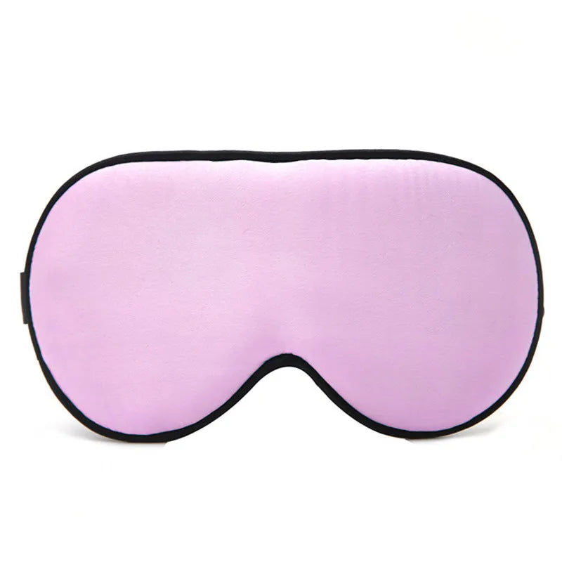 Double-sided mulberry silk sleep mask in multiple colours showing embroidered print and adjustable strap.