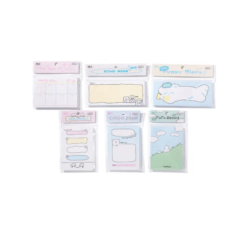 Cartoon hand account collage sticky notes in six styles with three size options